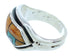 Silver And Multicolor Inlay Ring Size 5-1/2 YS72547